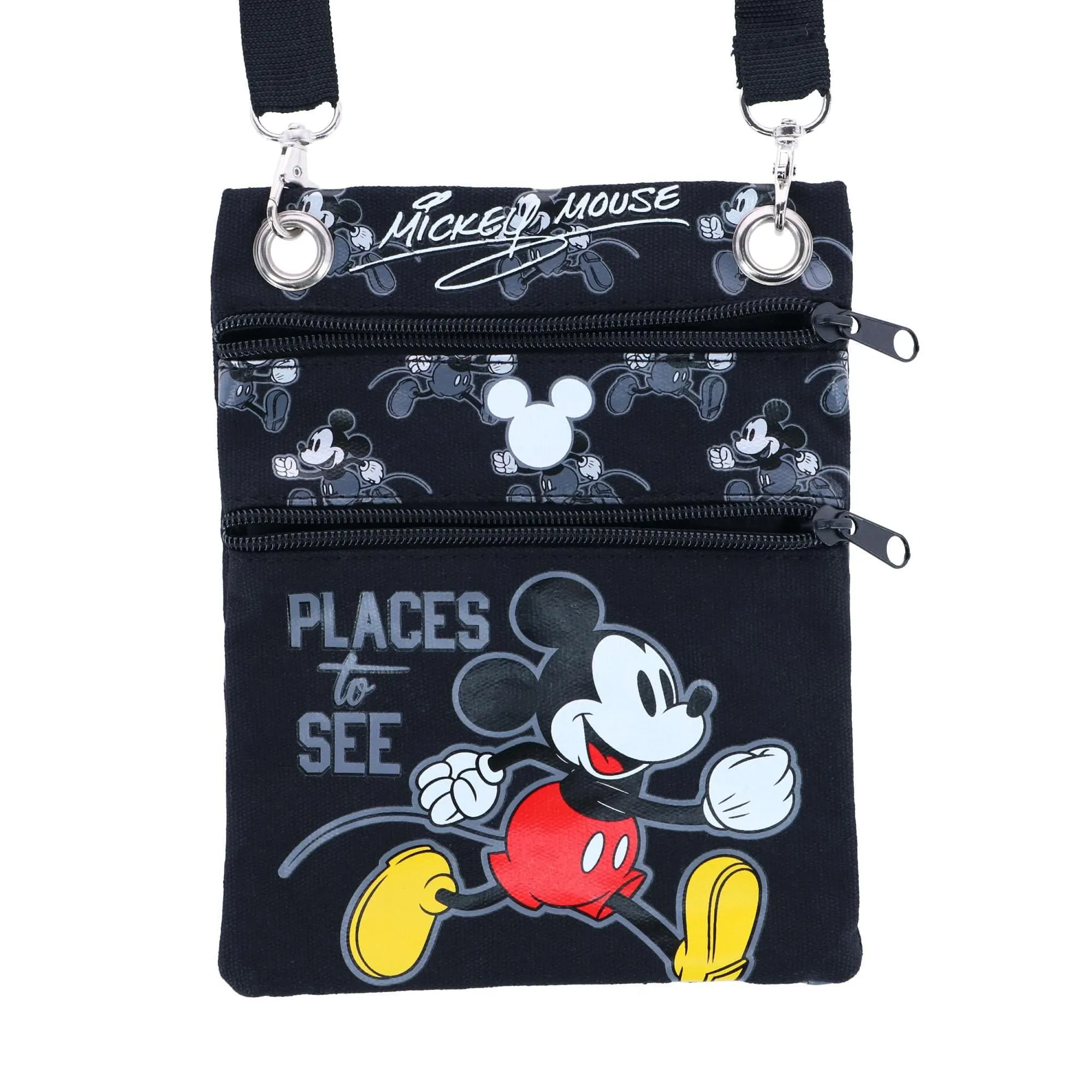 Jerry Leigh Disney Mickey Mouse Places to See Passport Crossbody Bag