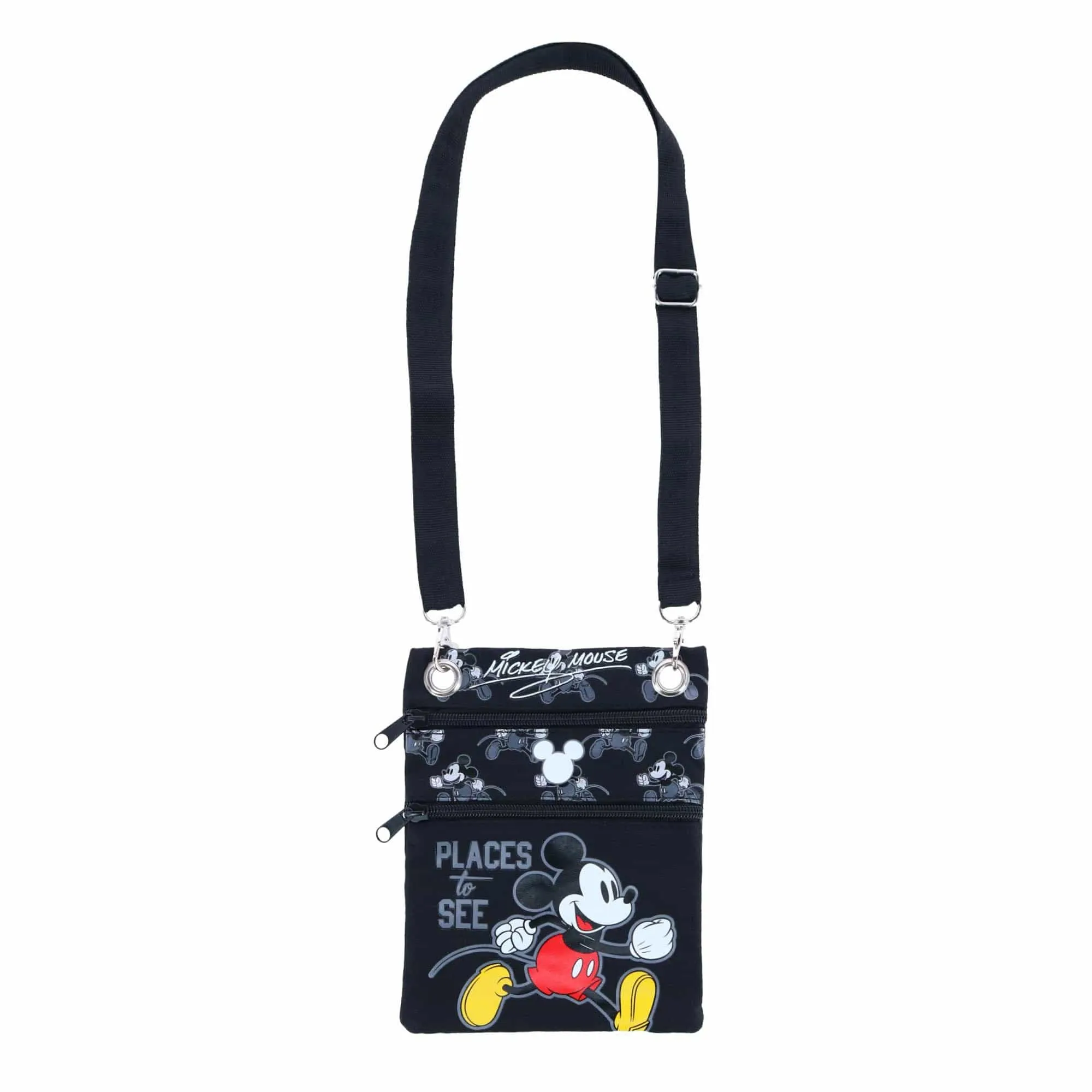 Jerry Leigh Disney Mickey Mouse Places to See Passport Crossbody Bag