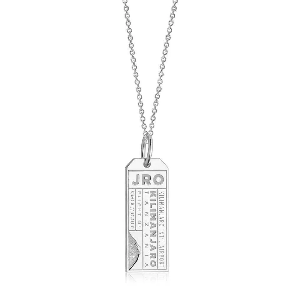 Kilimanjaro Tanzania JRO Luggage Tag Charm Silver