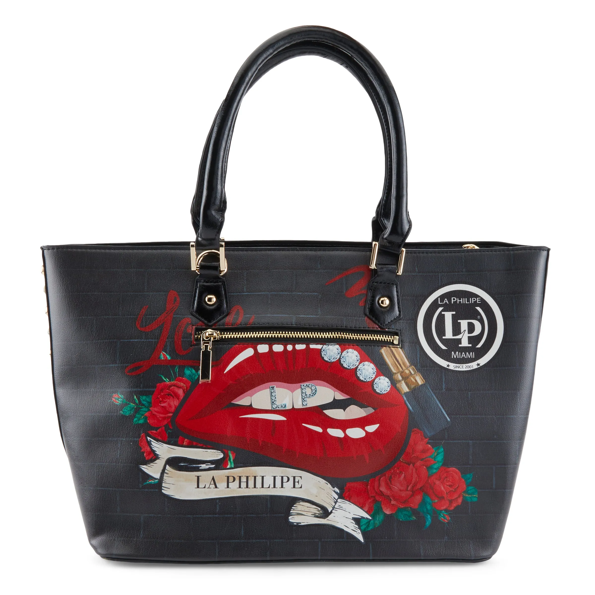 LA PHILIPE LP1021-16 RED LIPS HANDBAG-TOTE