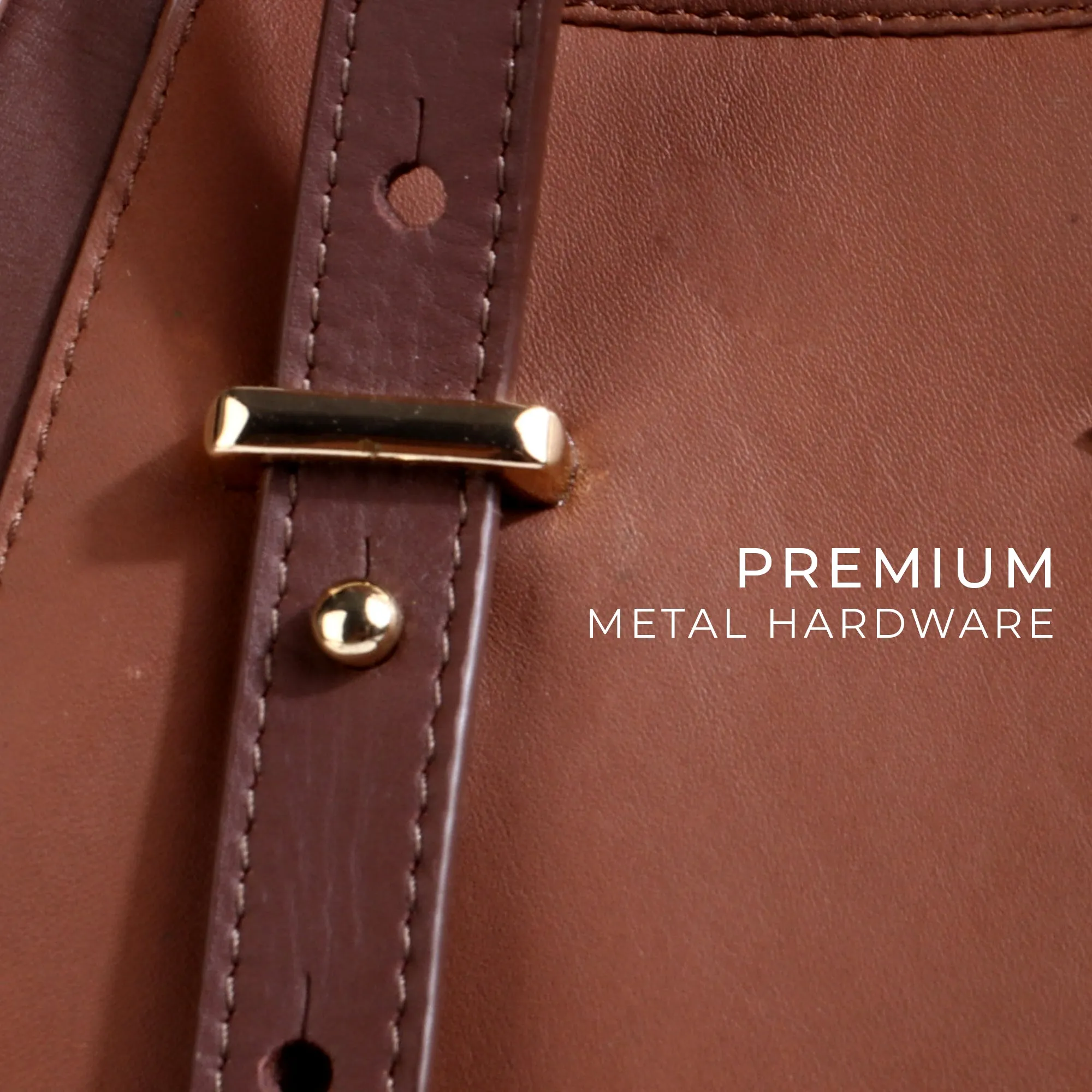 Luxury Corportae Diwali Gift | Georgia Collection | Genuine Leather Tote Bags For Women | Leather Handbags | Ideal For Office, Travel | Colour - Tan
