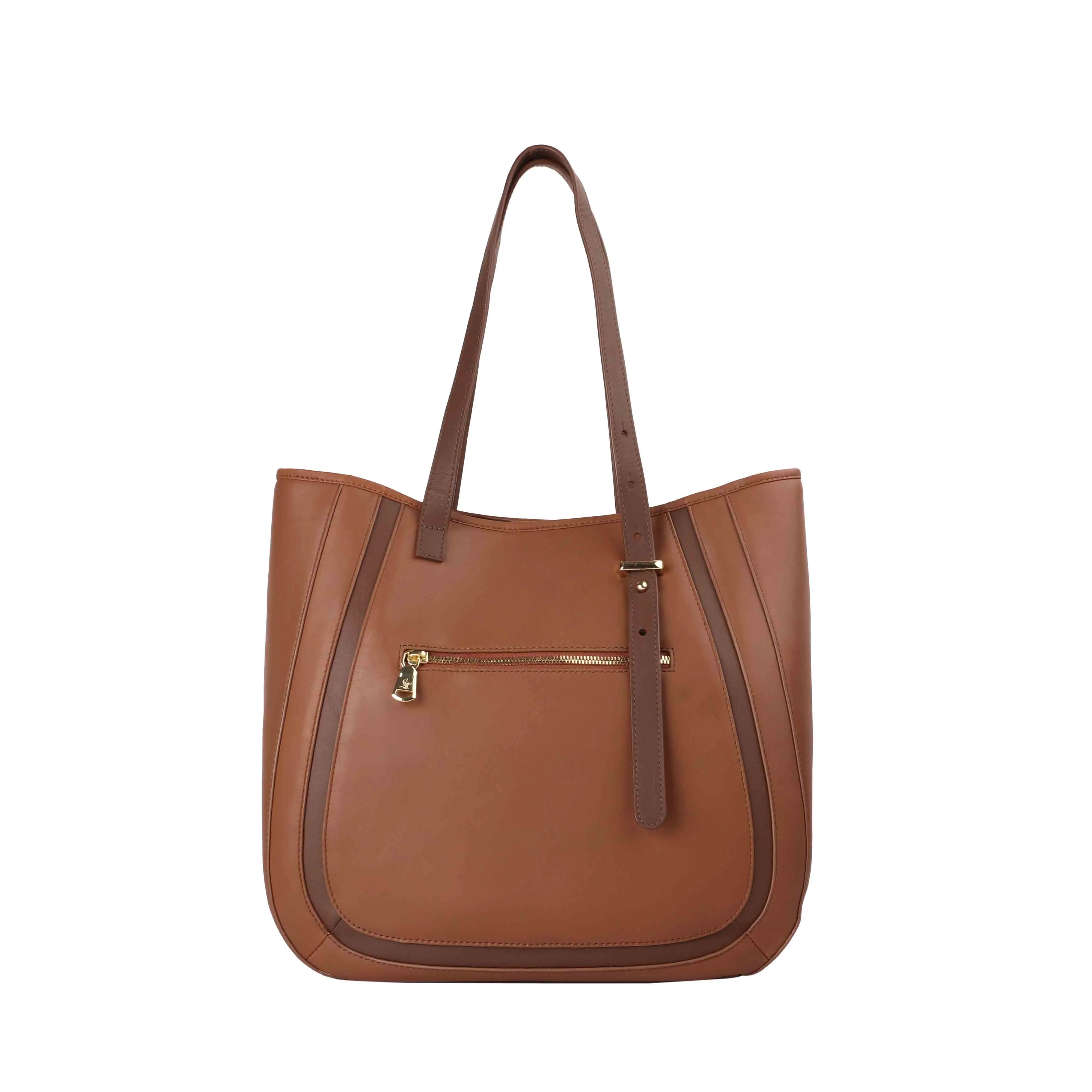 Luxury Corportae Diwali Gift | Georgia Collection | Genuine Leather Tote Bags For Women | Leather Handbags | Ideal For Office, Travel | Colour - Tan