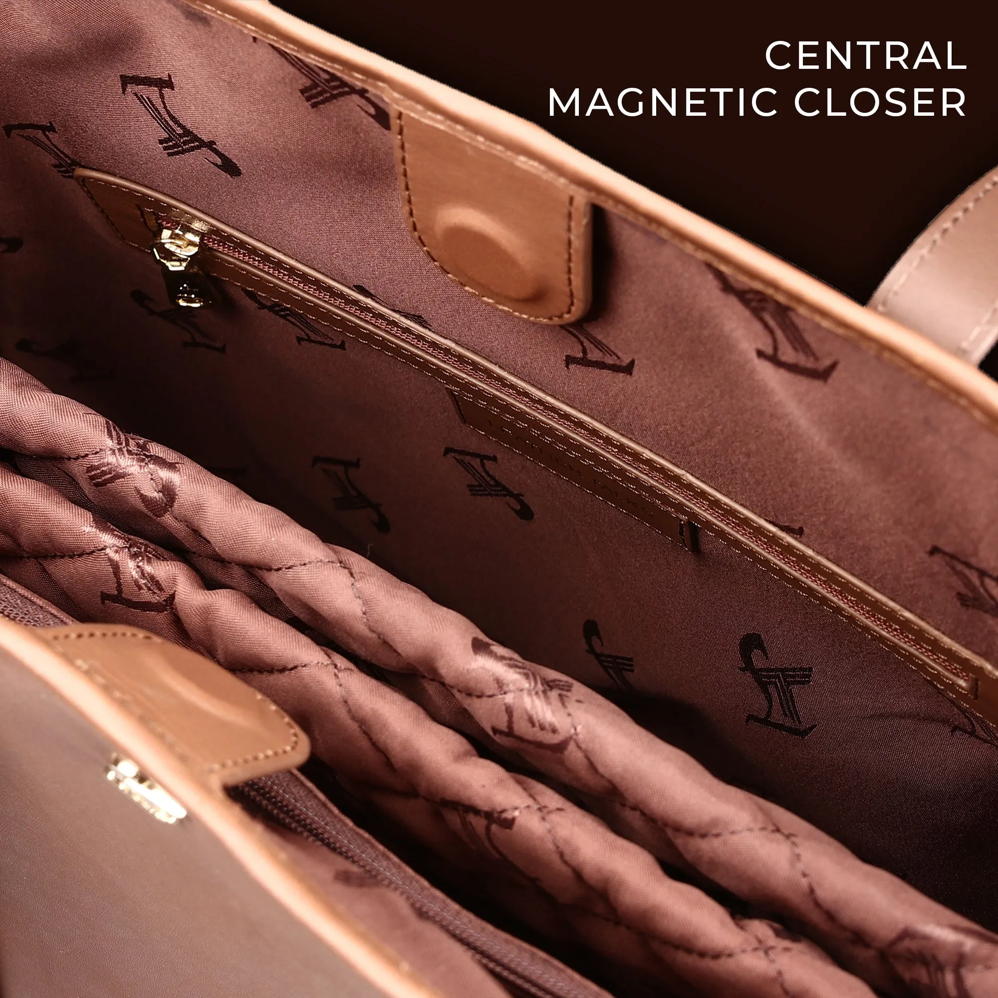 Luxury Corportae Diwali Gift | Georgia Collection | Genuine Leather Tote Bags For Women | Leather Handbags | Ideal For Office, Travel | Colour - Tan