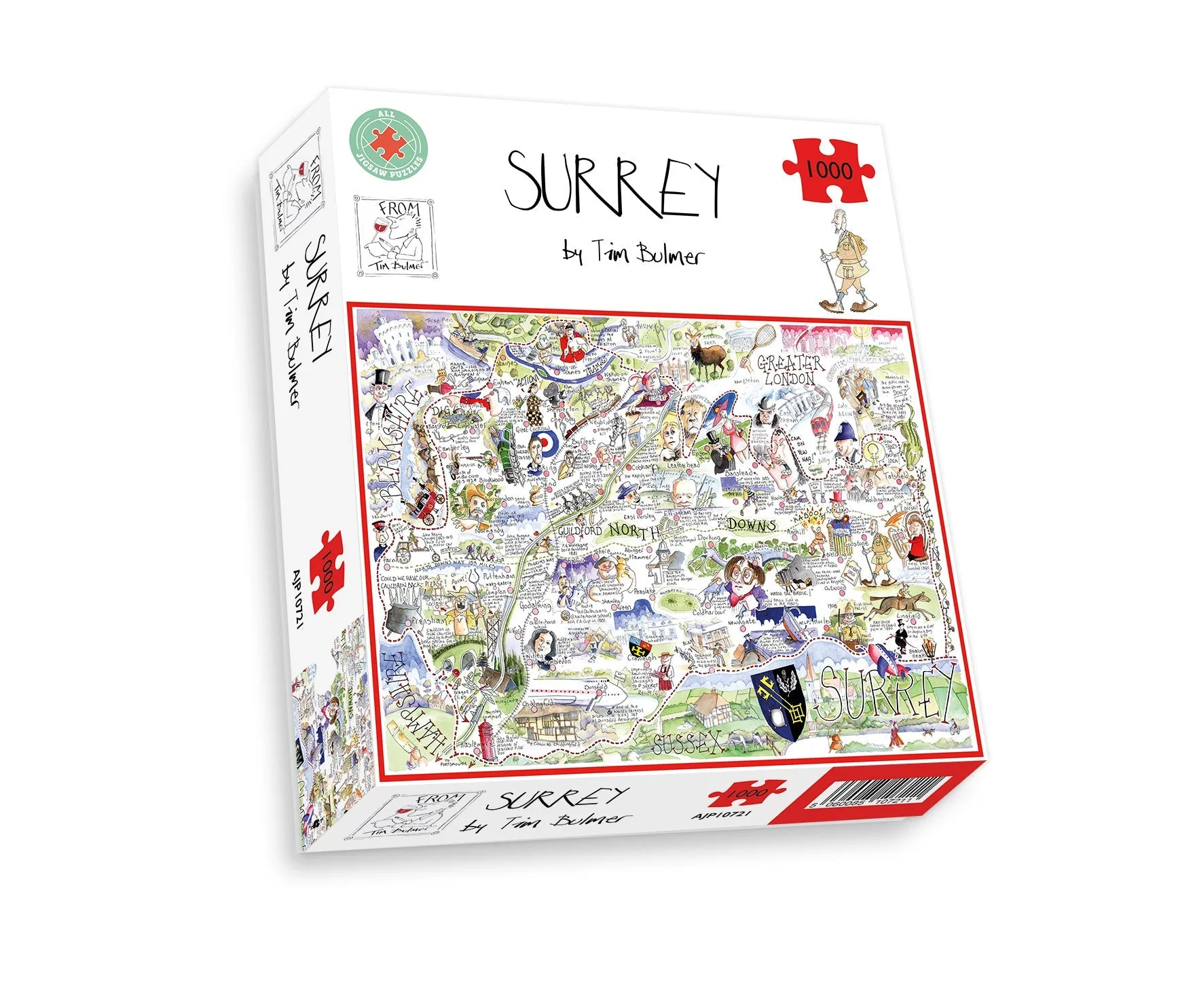 Map of Surrey - Tim Bulmer 1000 Piece Jigsaw Puzzle