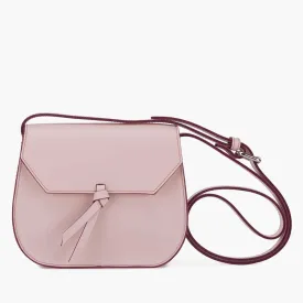 Mini Saddle Leather Crossbody Bag - Blush Pink