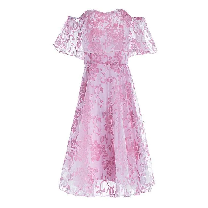 Off The Shoulder Collar Ruffled Solid Color Mini Dress