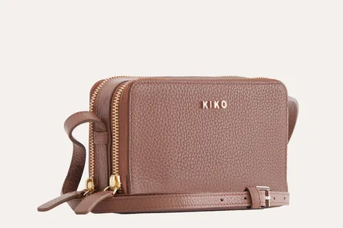 Pebble Leather Compact Crossbody Clutch