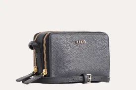 Pebble Leather Compact Crossbody Clutch