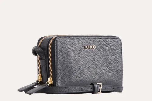 Pebble Leather Compact Crossbody Clutch