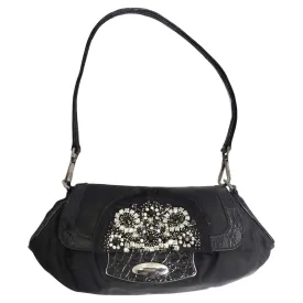 Prada Black Embellished Skipper Shoulder Bag