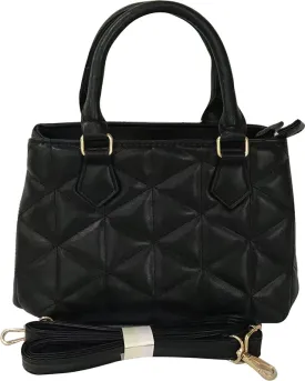 Quilted-Style Black Handbag