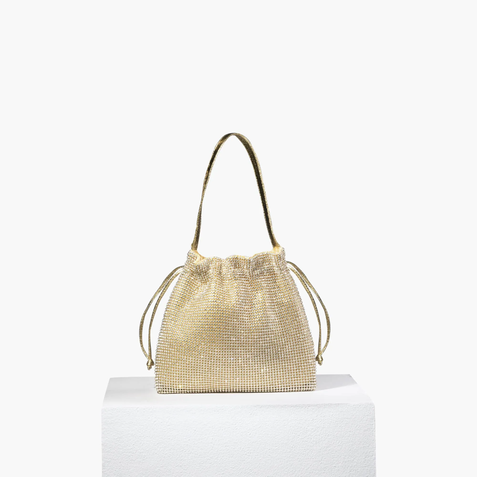 Rhinestone Drawstring Handbag