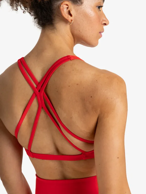 Roxy Women's Heart Into It Sports Bra Poppy Red ERJKT03982_RNN0