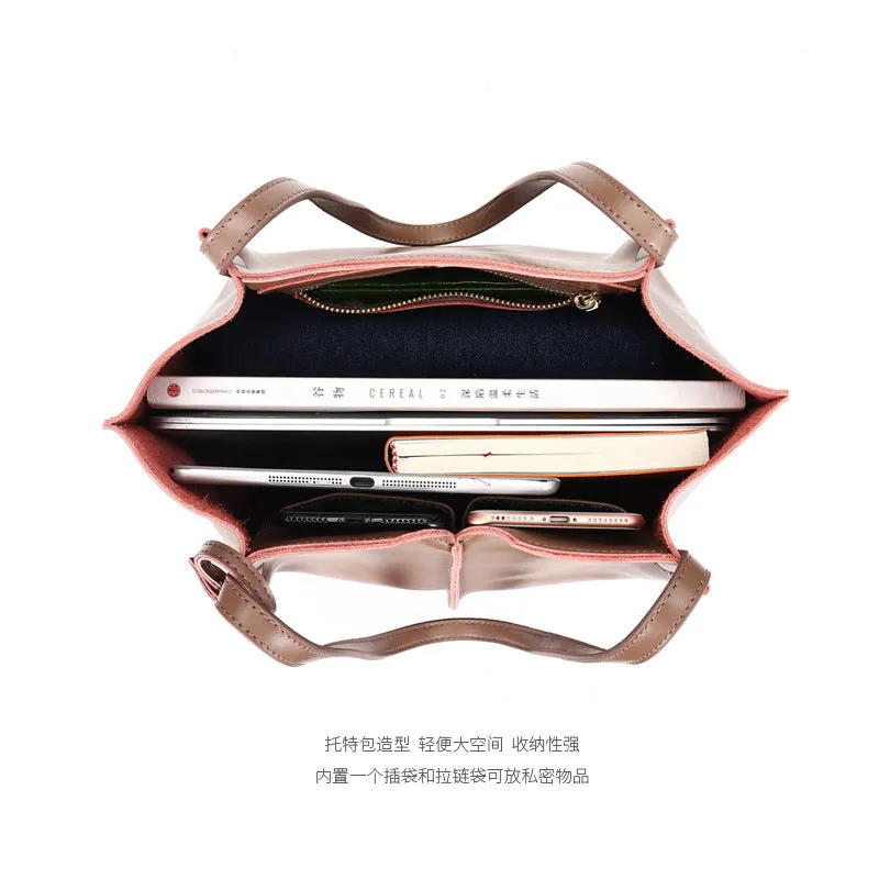 Simple Fashion Leather Tote Bag,Women Shoulder Bag Handbag,Gift for Her