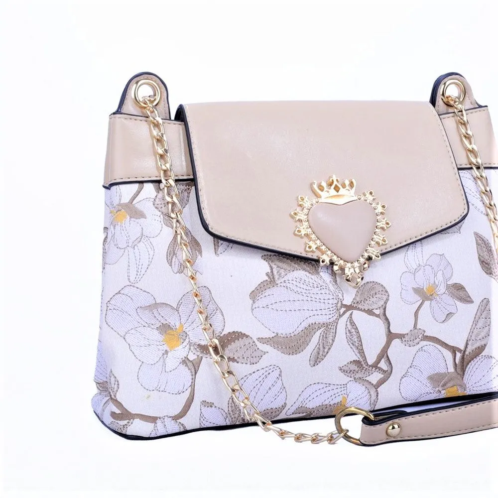 Skin Heart Decor Flap Over Mini Crossbody Bag 8816-3
