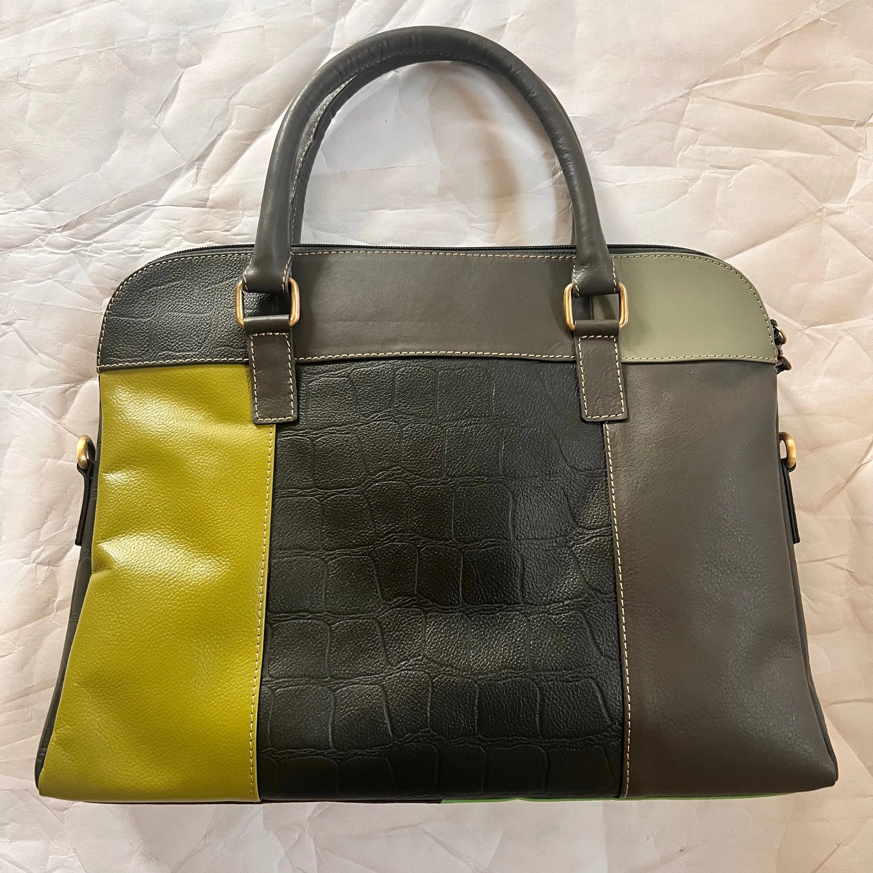 Soruka - Emilia Briefcase, Greens & Zebra
