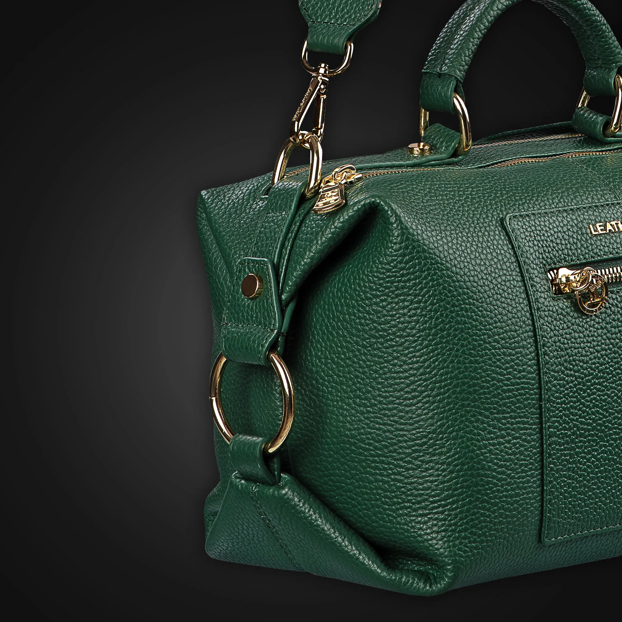 Stacy Leather Handbag For Women | Sling Purse for Women | 100% Genuine Leather Crossbody Bag | Ideal For Office, Meeting, Travel, Party | Color: Deep Green