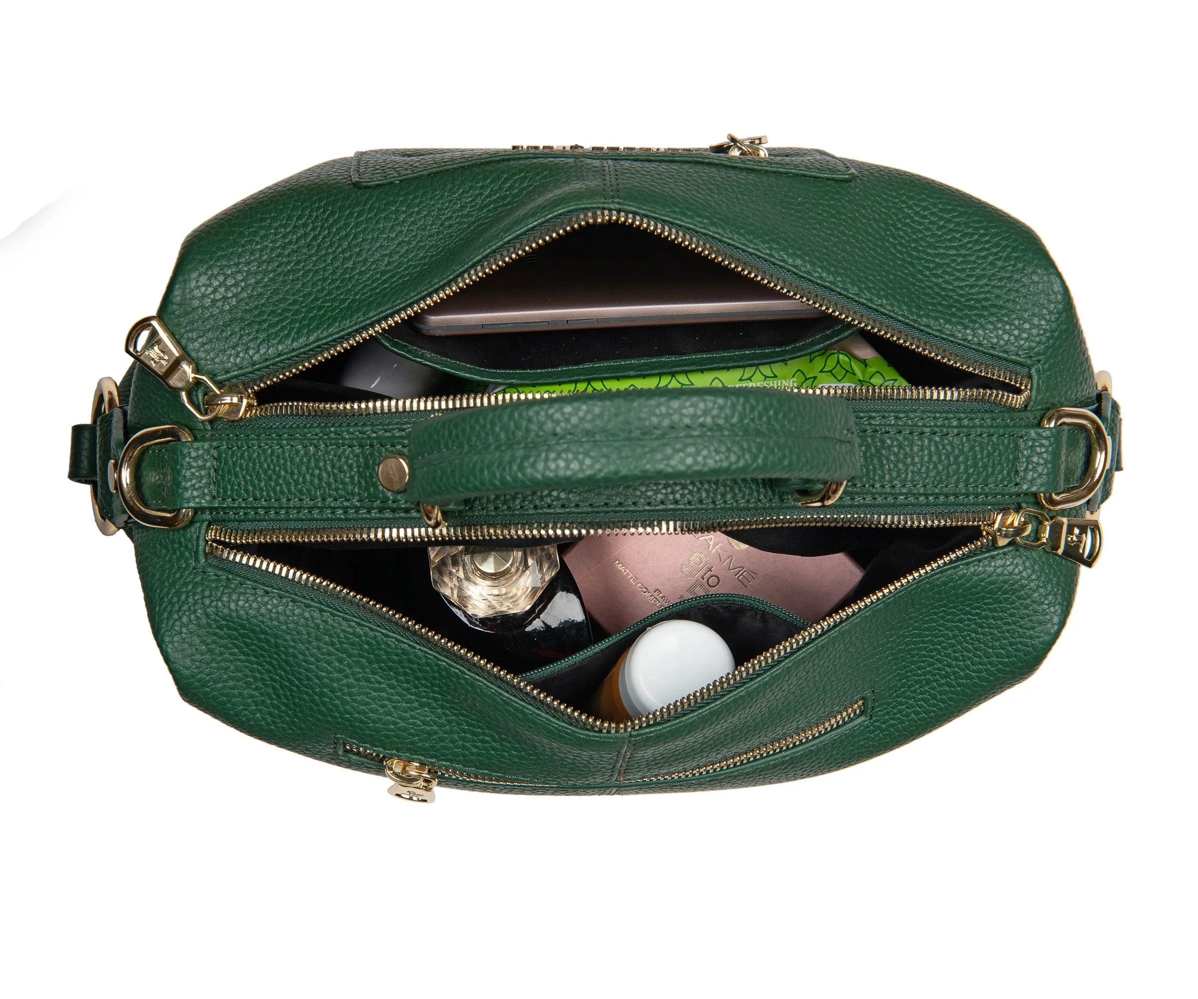 Stacy Leather Handbag For Women | Sling Purse for Women | 100% Genuine Leather Crossbody Bag | Ideal For Office, Meeting, Travel, Party | Color: Deep Green