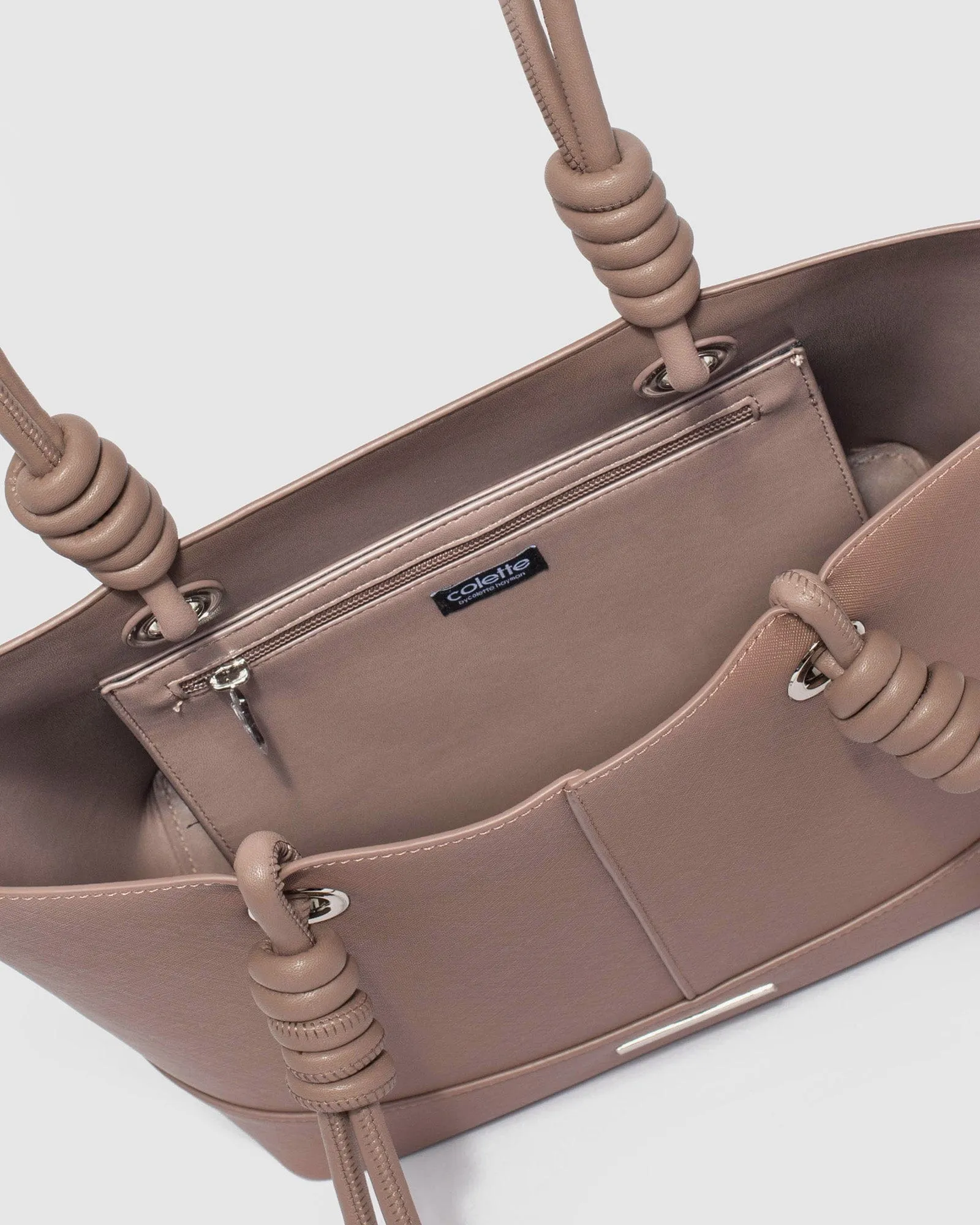 Taupe Alice Knot Tote Bag