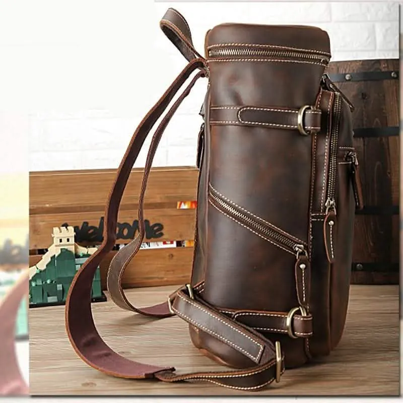 The Adventurer's Leather Heritage Backpack | Handcrafted Rugged Travel Companion