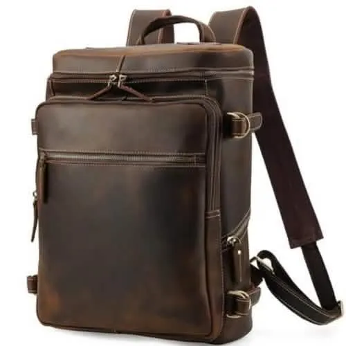 The Adventurer's Leather Heritage Backpack | Handcrafted Rugged Travel Companion
