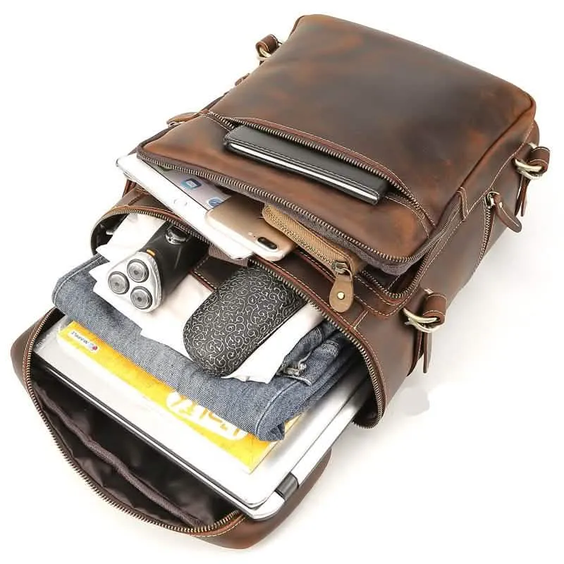 The Adventurer's Leather Heritage Backpack | Handcrafted Rugged Travel Companion