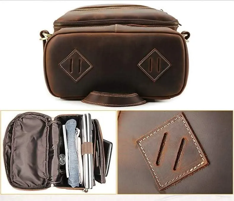 The Adventurer's Leather Heritage Backpack | Handcrafted Rugged Travel Companion
