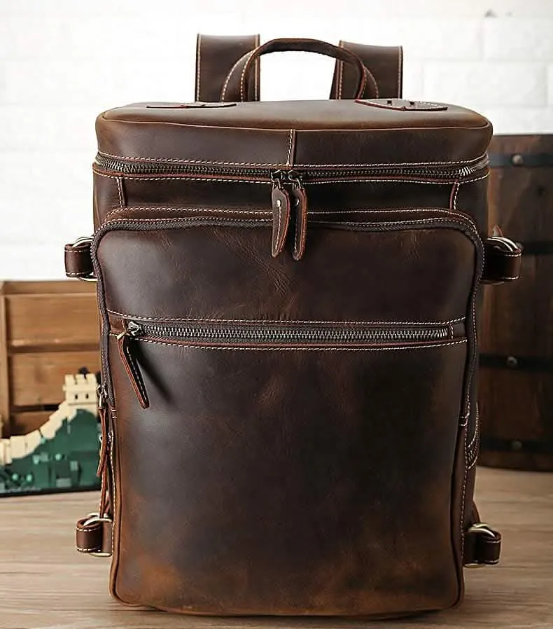 The Adventurer's Leather Heritage Backpack | Handcrafted Rugged Travel Companion