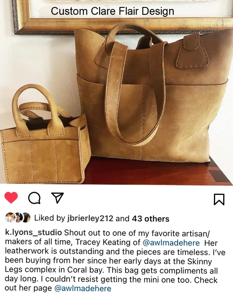 The Clare Flair Tote, Brushed Brown
