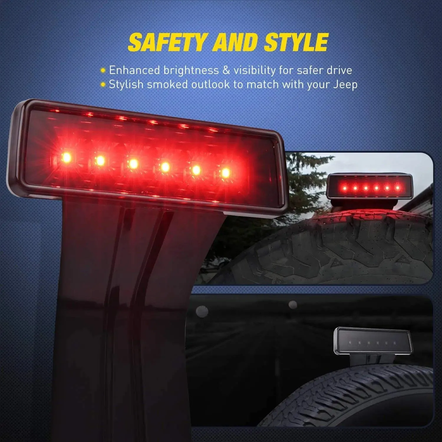 Third Brake Led Lights For 2007-2018 Jeep Wrangler JK