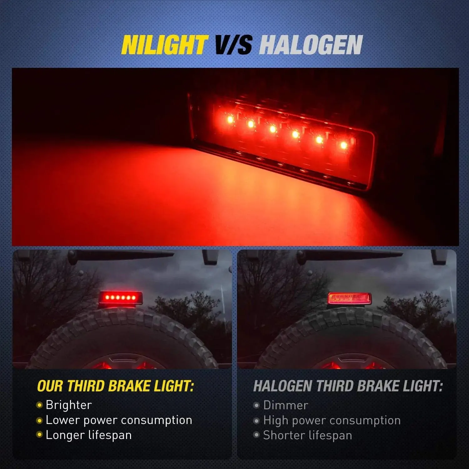 Third Brake Led Lights For 2007-2018 Jeep Wrangler JK