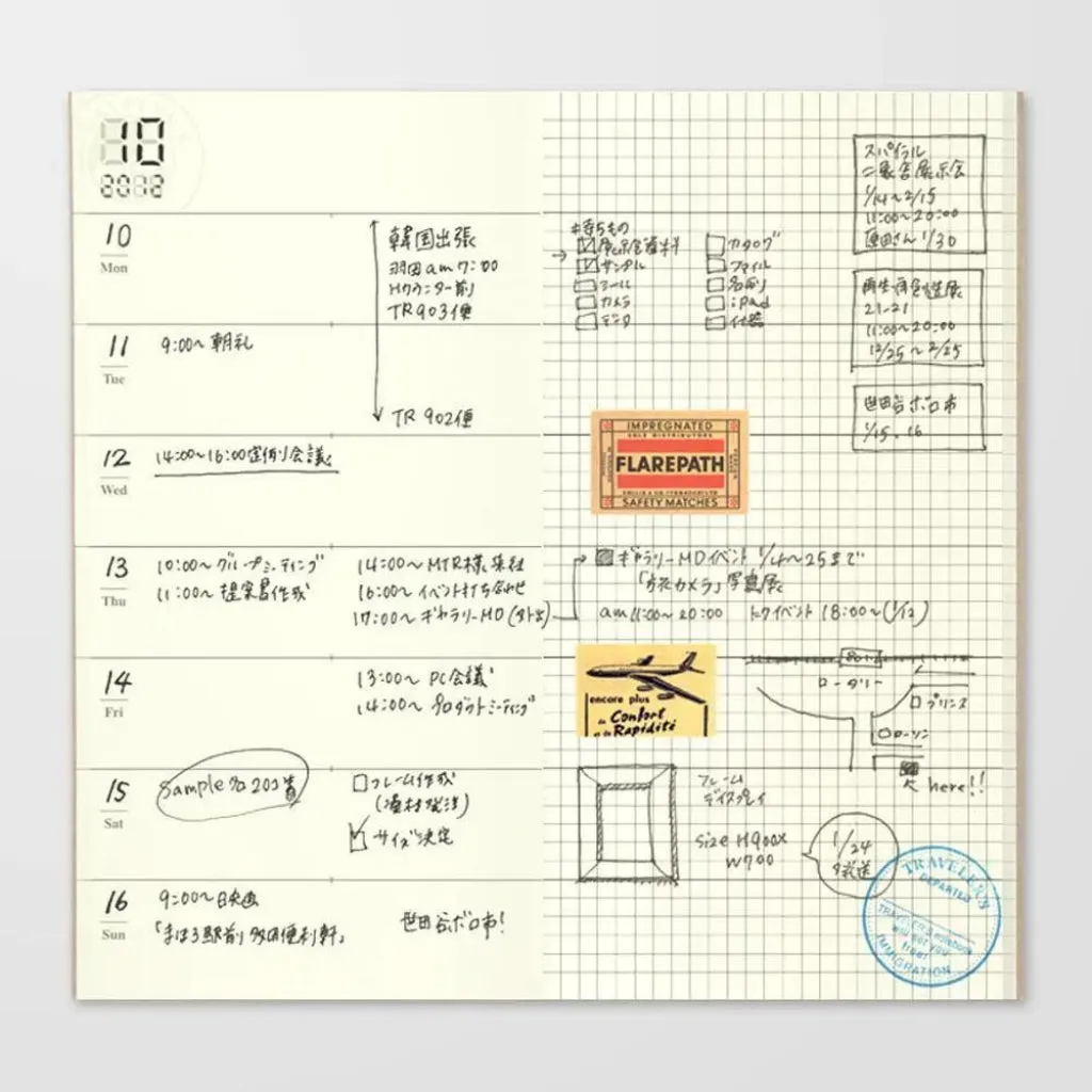 Traveler's Company - 019 Free Diary Weekly   Memo Refill (Regular)