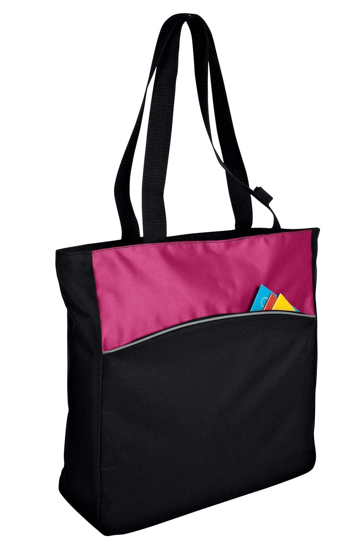Two-Tone Colorblock Polyester Canvas tote Bag