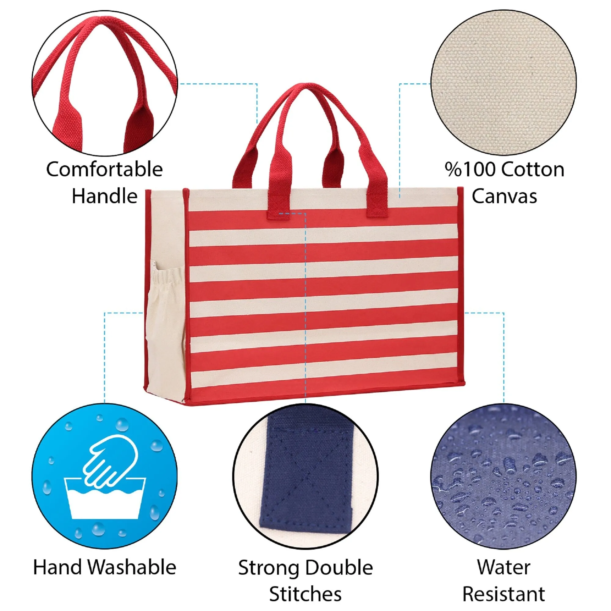 Weekend Vibes Cabana Tote Bag XL - Oversized Chic Tote Bag with Zipper and Inner Pocket - Beach Bag for Women - Weekender Beach Tote
