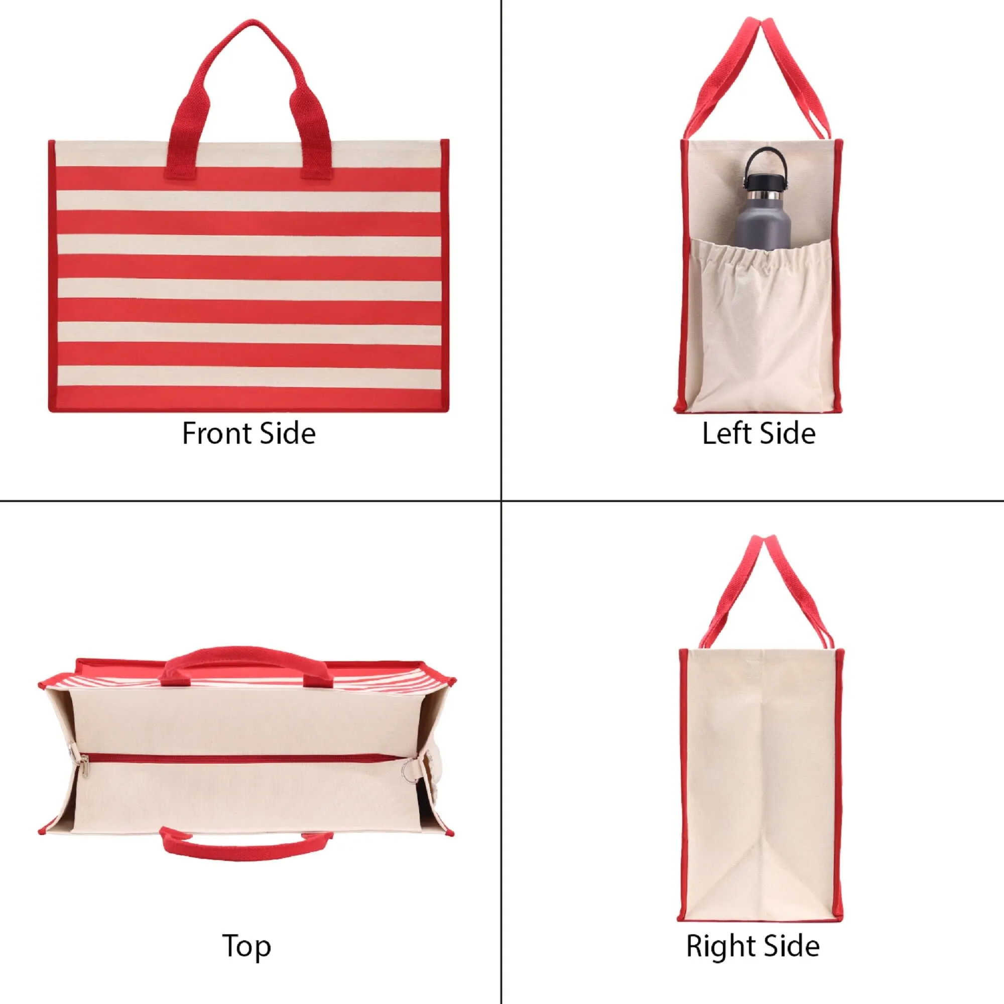Weekend Vibes Cabana Tote Bag XL - Oversized Chic Tote Bag with Zipper and Inner Pocket - Beach Bag for Women - Weekender Beach Tote