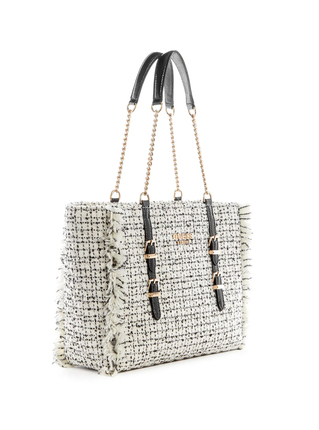 White Tweed Adam Tote Bag
