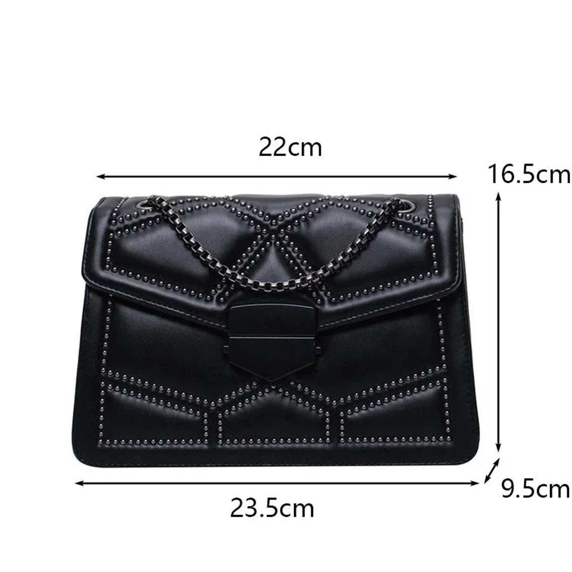 Women Rivet Chain Small Crossbody Bags PU Leather Messenger Bags Fashion Simple Shoulder Bag Ladies Designer Handbags