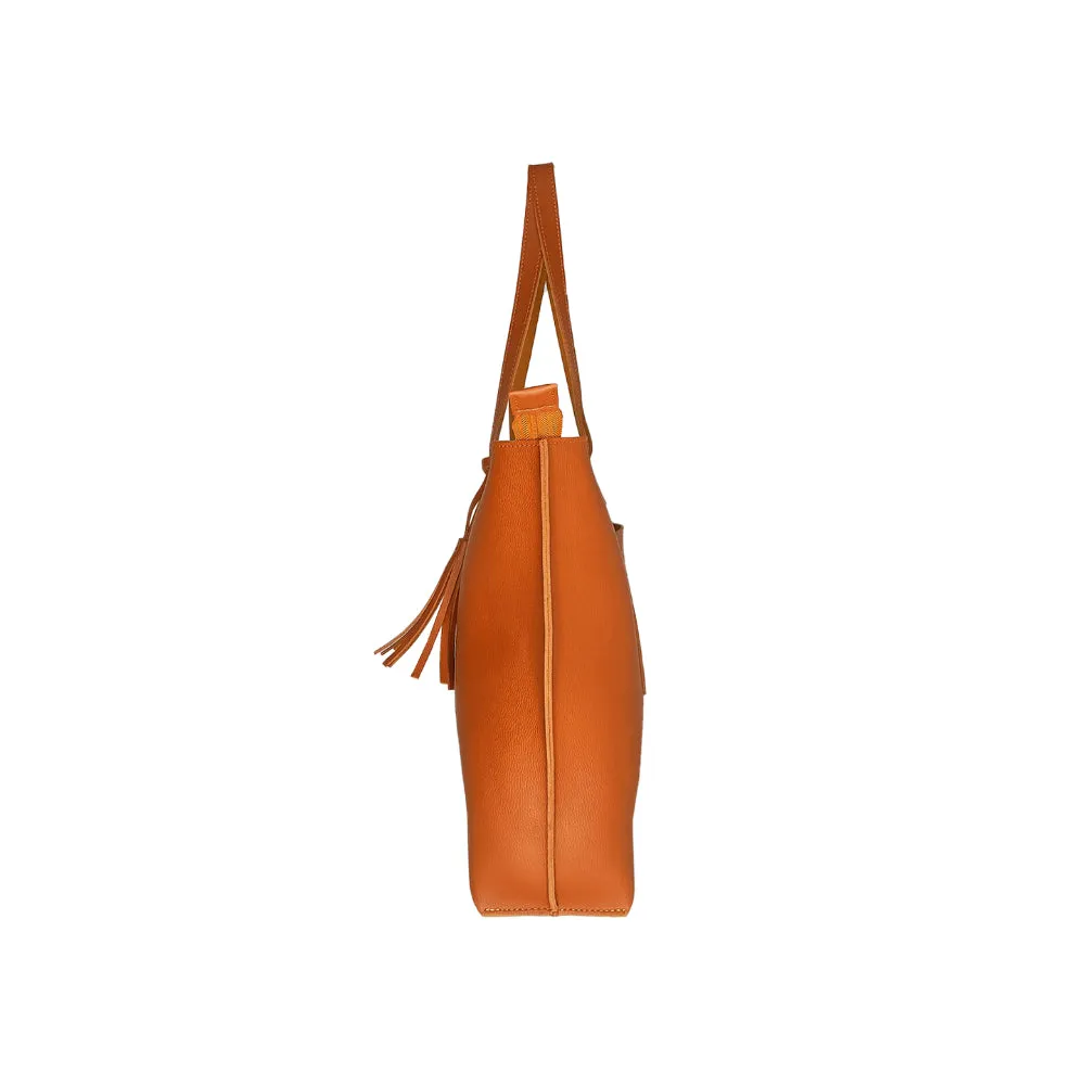 Women's Medium Tote Bag | Vegan Leather Ladies Handbag Tan