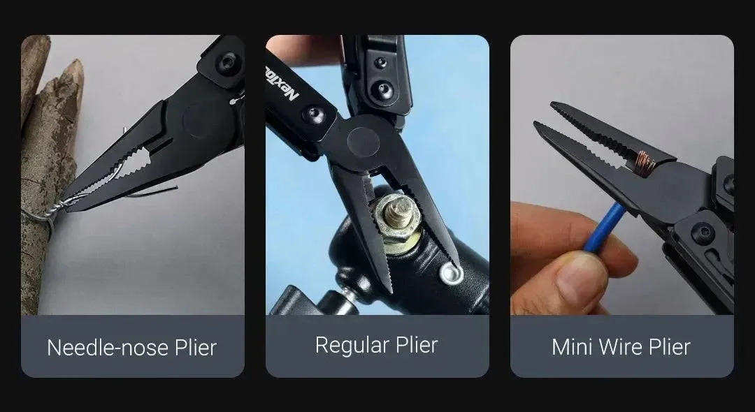 Xiaomi NexTool Black Knight  Multi-function Camping Tools Knife Outdoor Survival Folding Pliers Scissors Hand Multitool Tool Kit