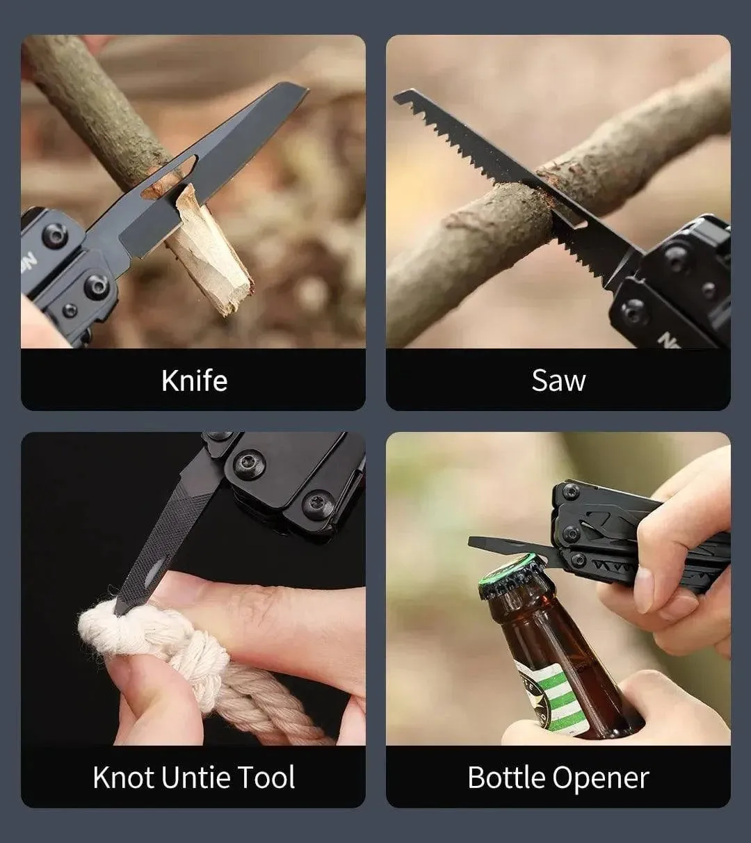 Xiaomi NexTool Black Knight  Multi-function Camping Tools Knife Outdoor Survival Folding Pliers Scissors Hand Multitool Tool Kit